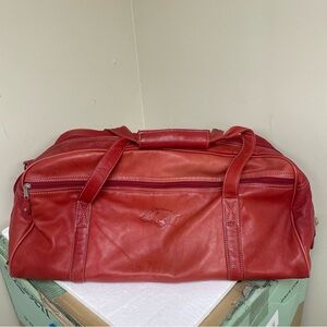 Red Leather Travel Bag